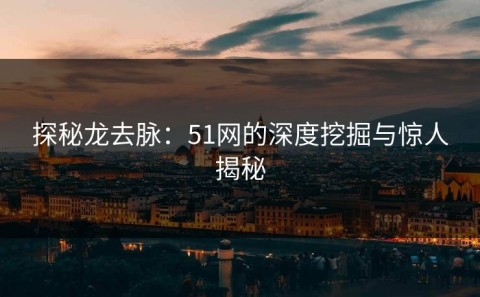 探秘龙去脉：51网的深度挖掘与惊人揭秘