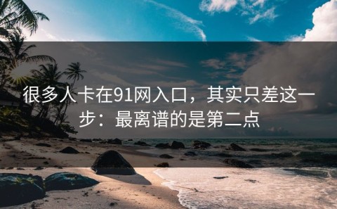 很多人卡在91网入口，其实只差这一步：最离谱的是第二点