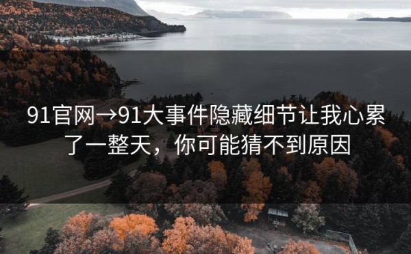 91官网→91大事件隐藏细节让我心累了一整天，你可能猜不到原因