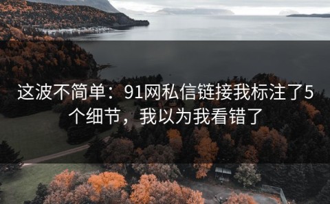 这波不简单：91网私信链接我标注了5个细节，我以为我看错了