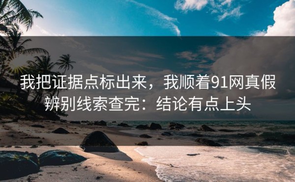 我把证据点标出来，我顺着91网真假辨别线索查完：结论有点上头