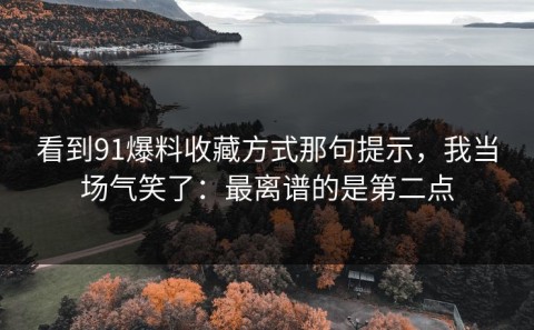 看到91爆料收藏方式那句提示，我当场气笑了：最离谱的是第二点
