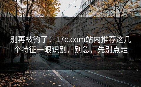 别再被钓了：17c.com站内推荐这几个特征一眼识别，别急，先别点走