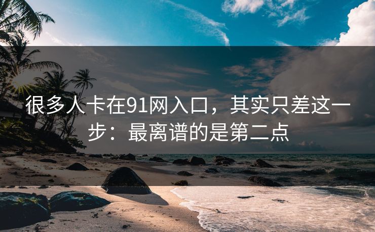 很多人卡在91网入口，其实只差这一步：最离谱的是第二点