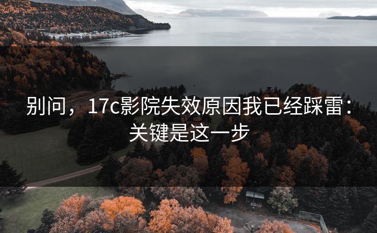 别问,17c影院失效原因我已经踩雷:关键是这一步 别问,17c影院失效原因我已经踩雷:关键是这一步