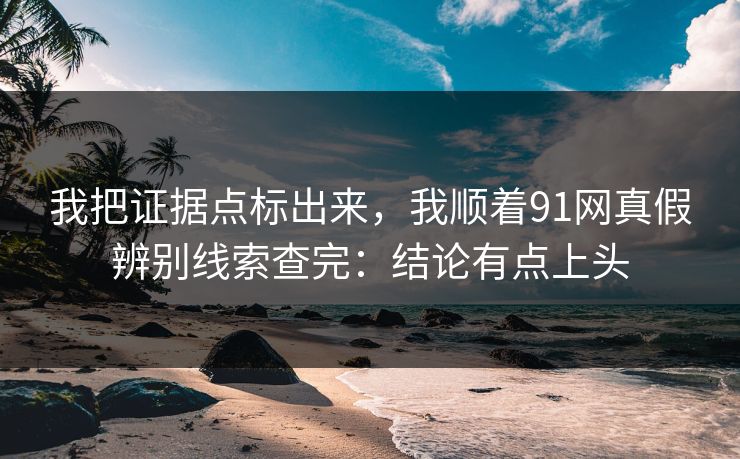 我把证据点标出来，我顺着91网真假辨别线索查完：结论有点上头